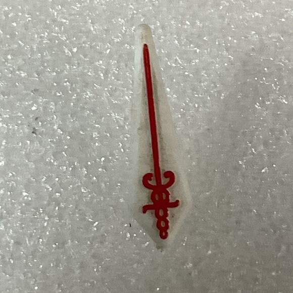 Vintage Red Sword Plastic Single Post 1” Pin Pinback GnuCollectibles - Picture 1 of 4